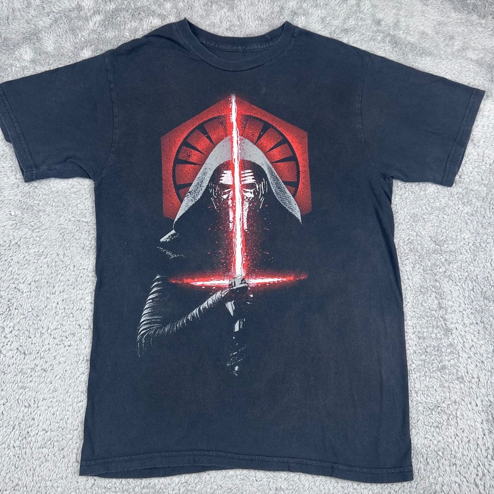 Star Wars Kylo Ren T-Shirt Mens Small Black‎ First Order Lightsaber Graphic Tee